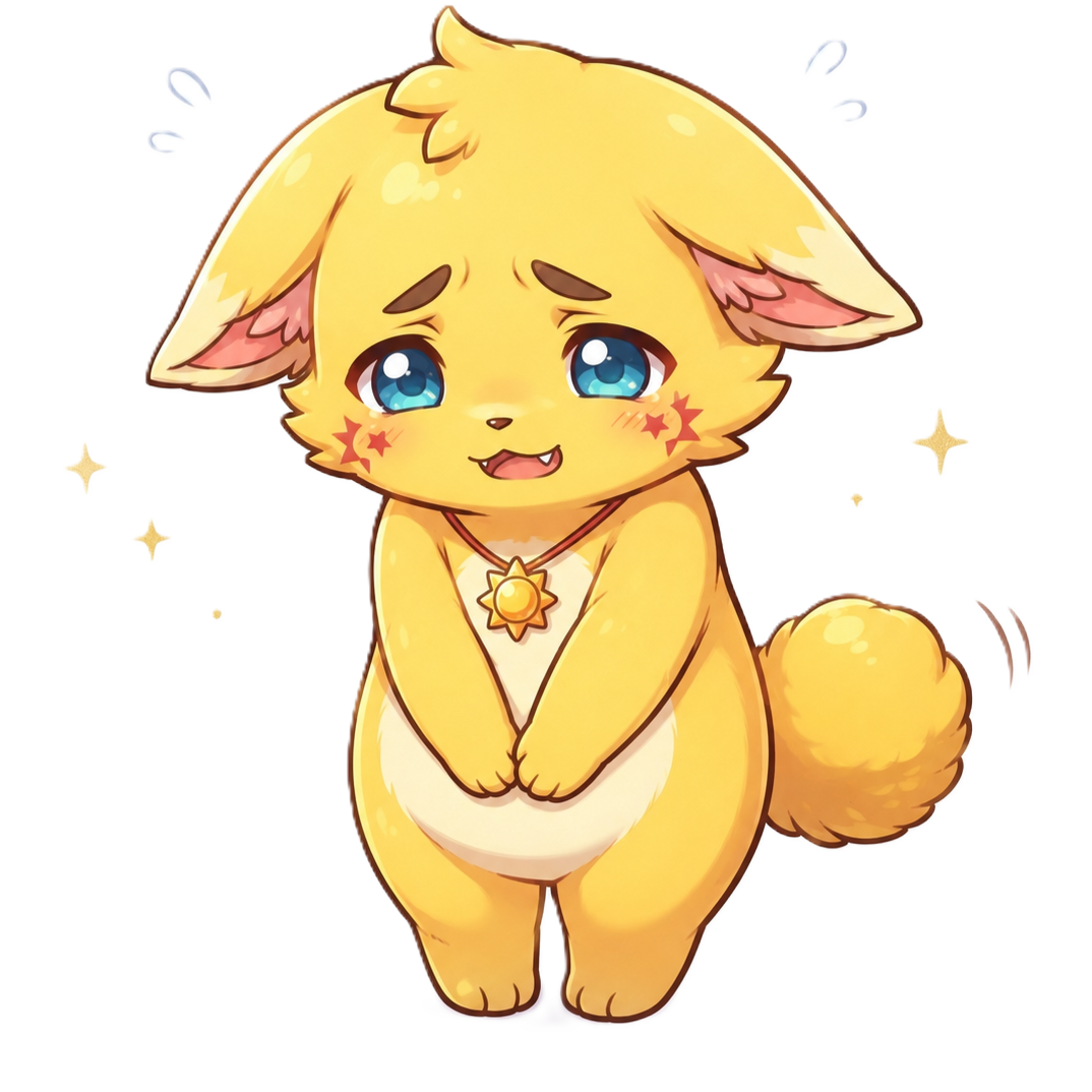 ピカっと買取のキャラクターがお詫びしているイラスト