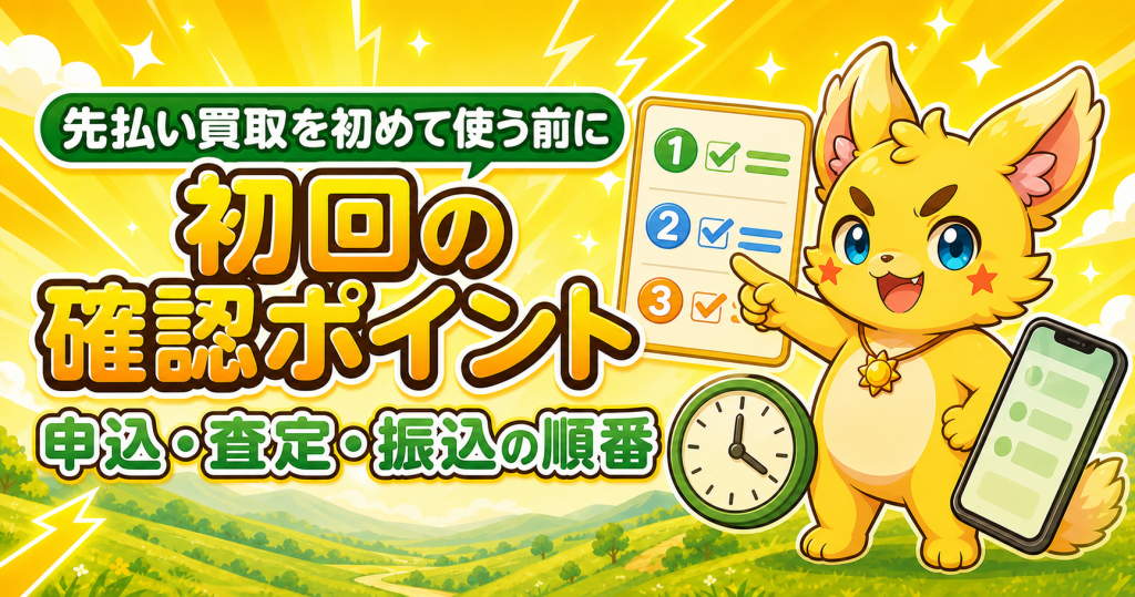 先払い買取を初めて使う前に確認したい初回の確認ポイント