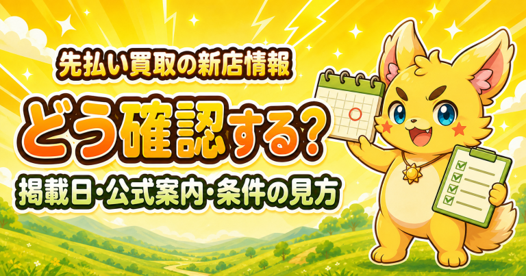 先払い買取の新店情報を確認するポイント