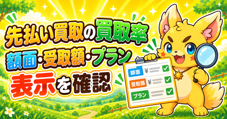 先払い買取の買取率表示と受取額の確認ポイント