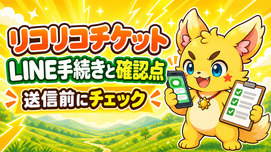 リコリコチケット LINE手続きと確認点 送信前にチェック