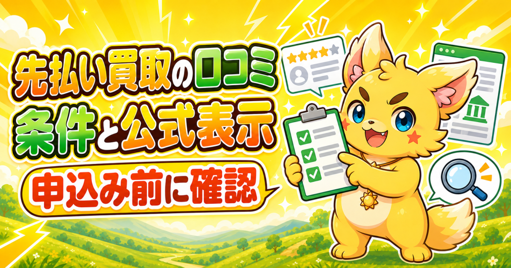 先払い買取の口コミと公式表示の確認ポイント